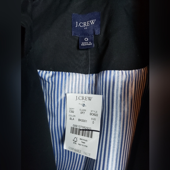 J.Crew Factory Black Trench Coat size 0, nwt B0622 - Picture 8 of 11